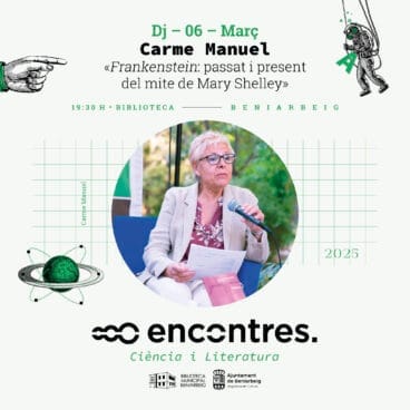 Cartel de la jornada con Carme Manuel en Encontres a Beniarbeig 2025