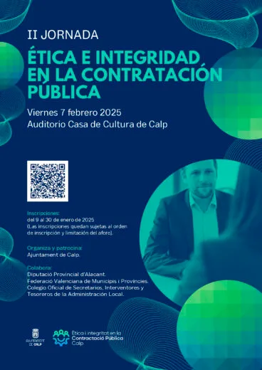 Cartel de la jornada ‘Ética e integridad en la contratación pública’ de Calp