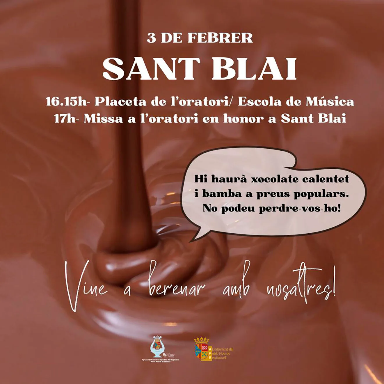 Cartel de Sant Blai en Benitatxell 2025