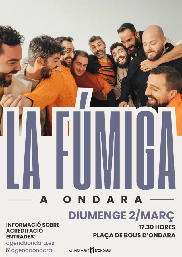 Imagen: Cartel del concierto de La Fúmiga en Ondara 2025