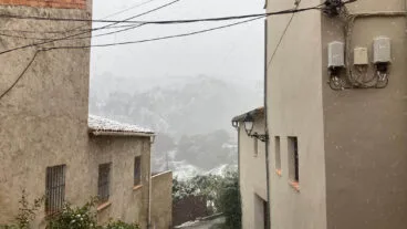 Copos de nieve en la Vall d’Alcalà (archivo)