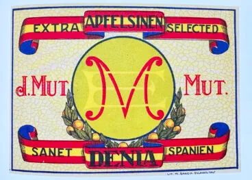 Etiqueta ‘Extra Apfelsinen Selected, J. Mut Mut, Sanet Denia Spanien’