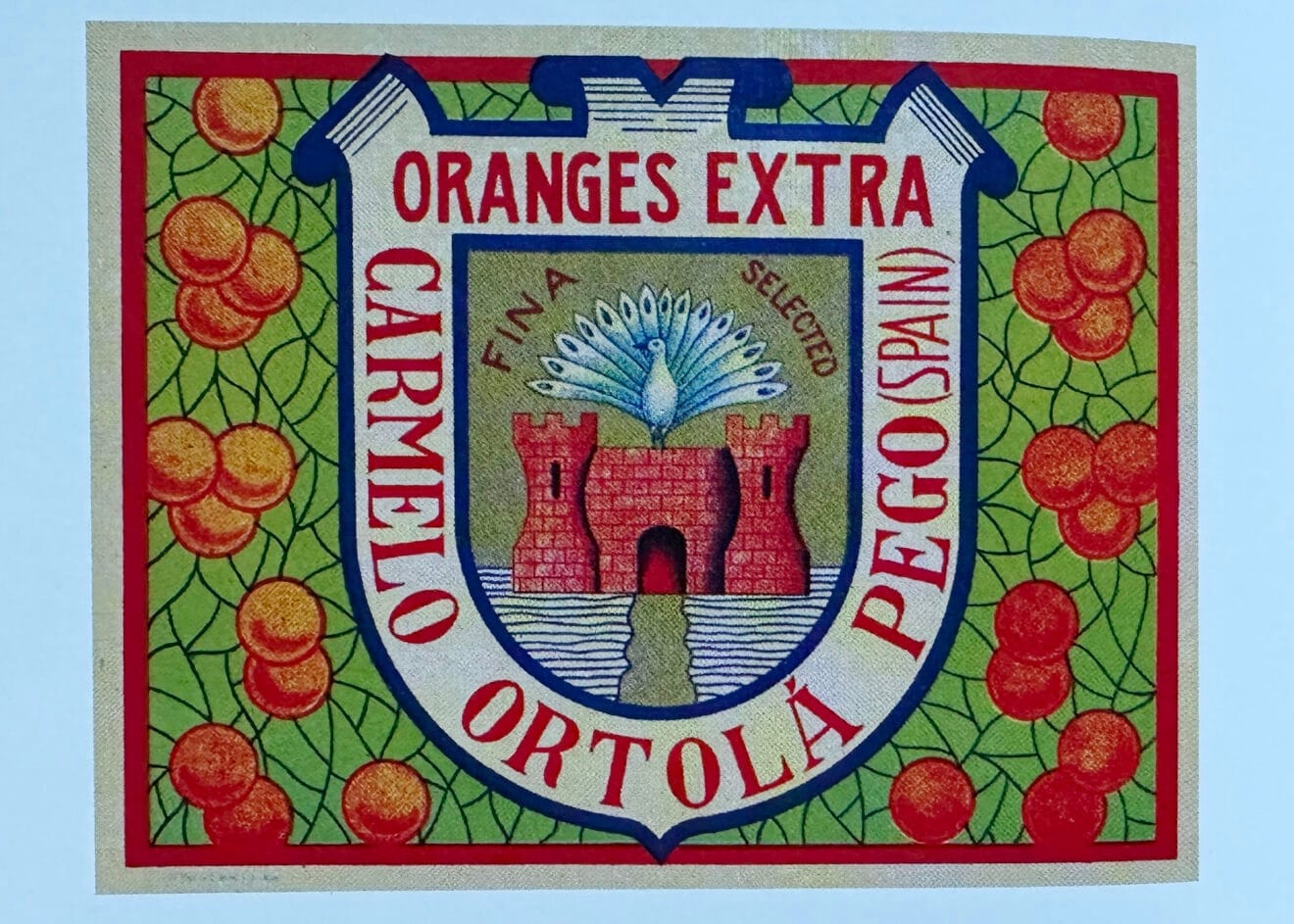 Etiqueta 'Oranges extra. Carmelo Ortolà, Pego'