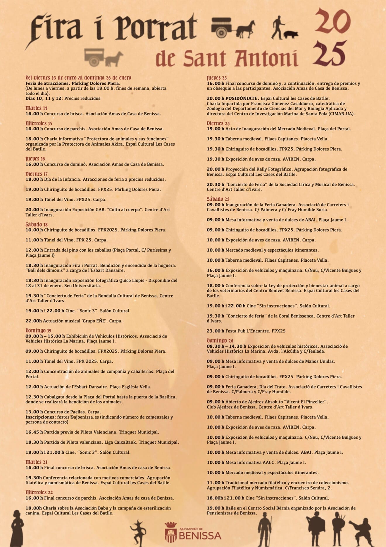 Programa de la Fira i Porrat 2025 de Benissa