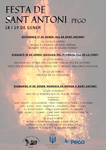 Programa de Sant Antoni 2025 en Pego