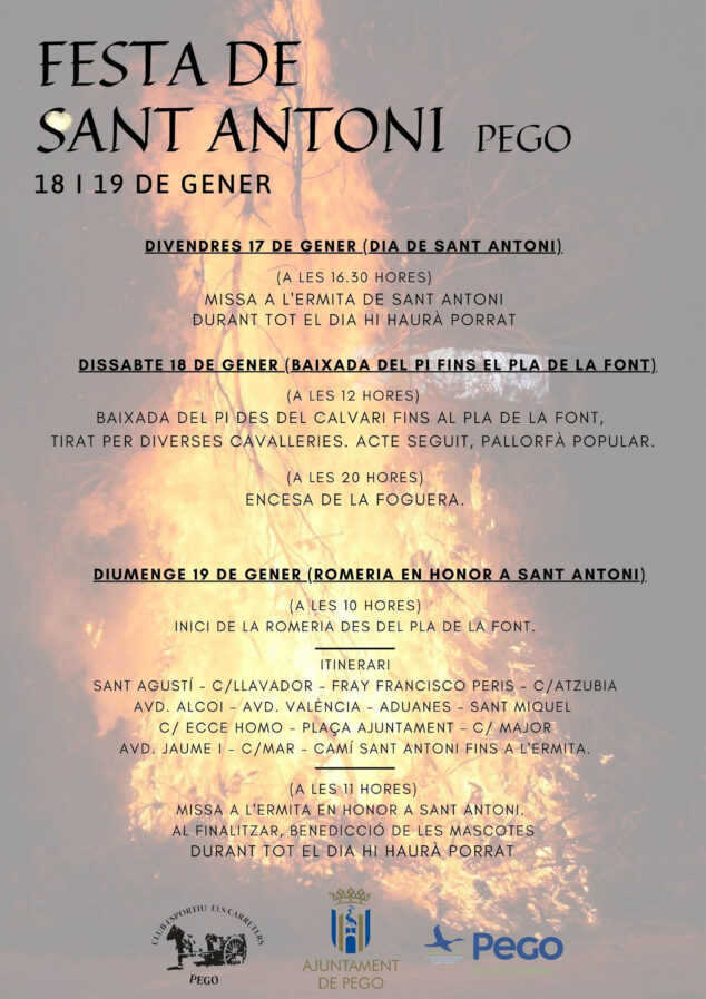 Imagen: Programa de Sant Antoni 2025 en Pego