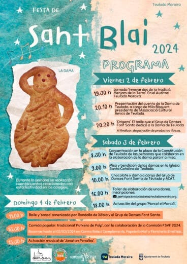 Programa fiestas de Sant Blai 2024 de Teulada Moraira