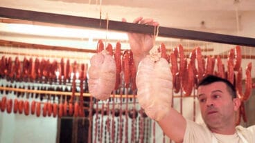 Sobrasada de la Marina lista para el proceso de secado