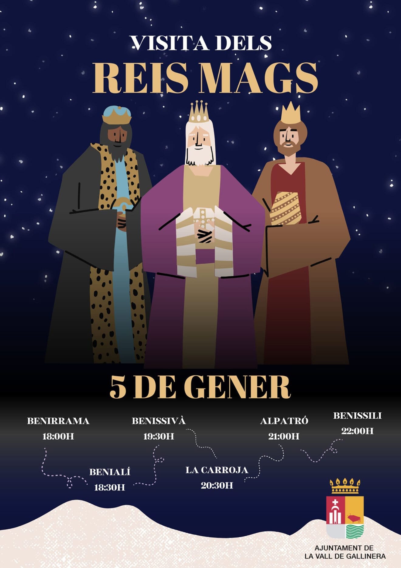 Visita de los Reyes Magos en La Vall de Gallinera