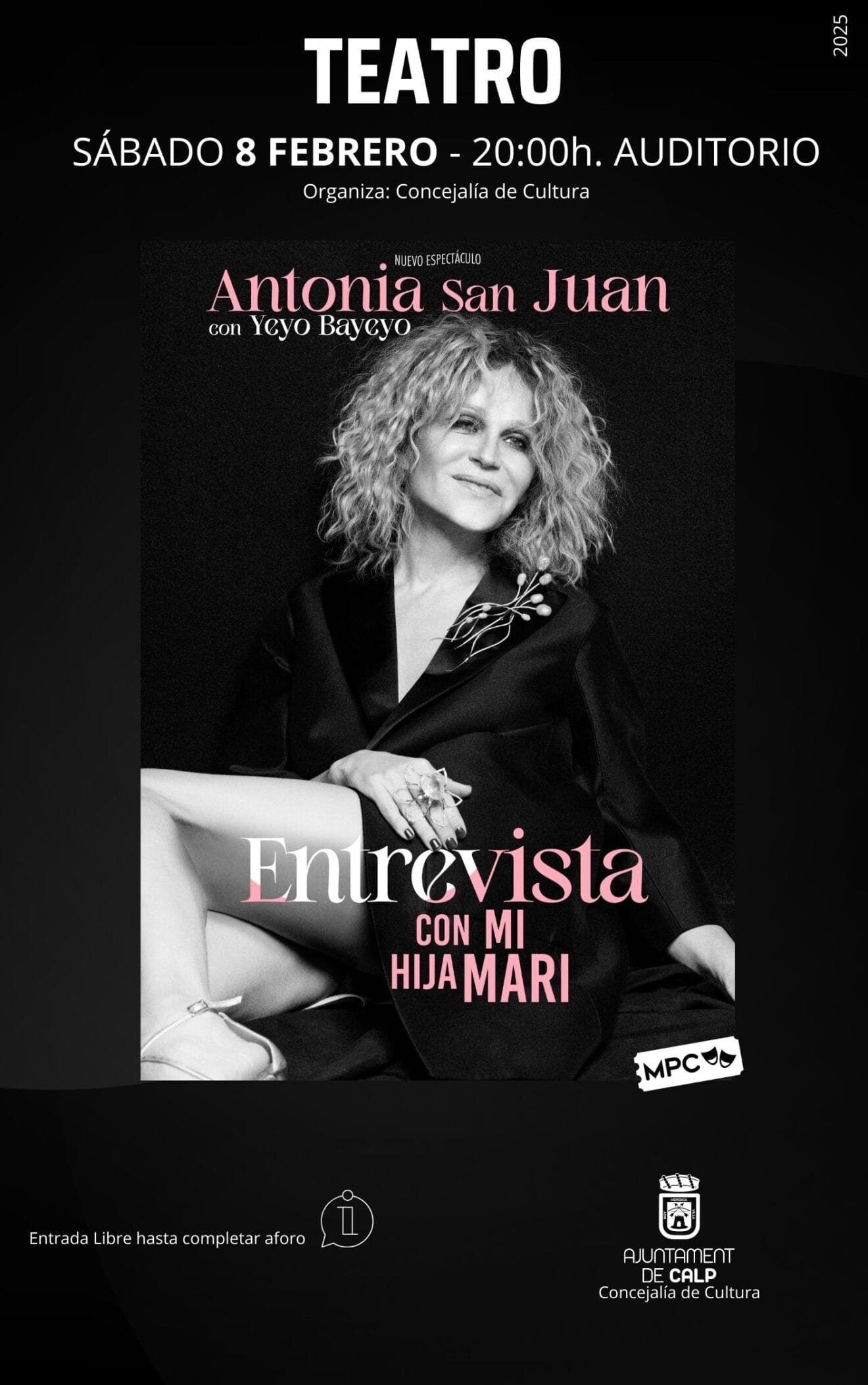 Cartel actuación Antonia San Juan en Calp