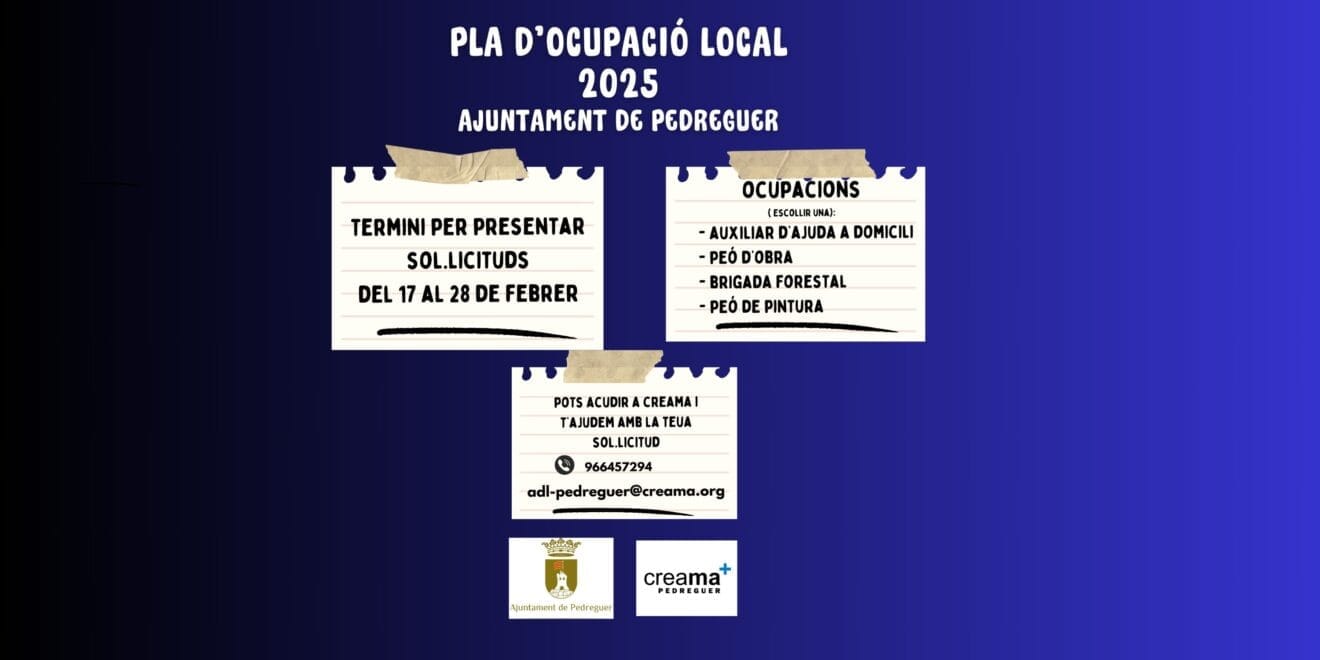 Plan de ocupación Pedreguer 2025