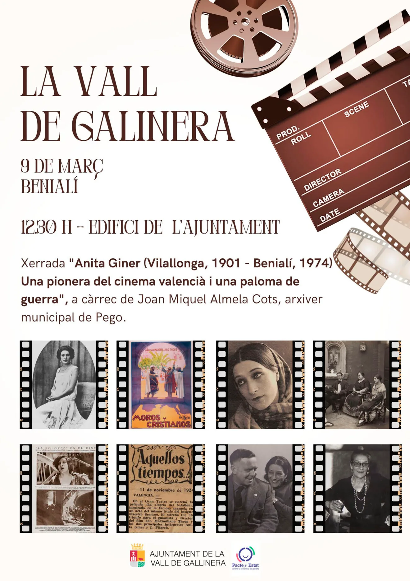 Cartel de la charla sobre la figura de Anita Giner