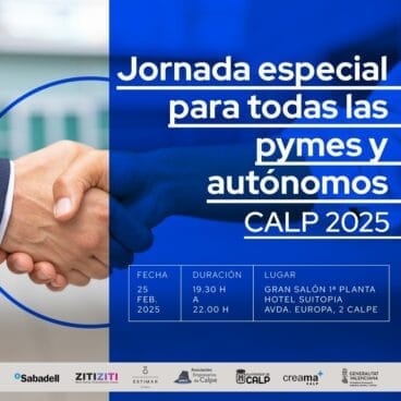 Cartel de la jornada empresarial en Calp