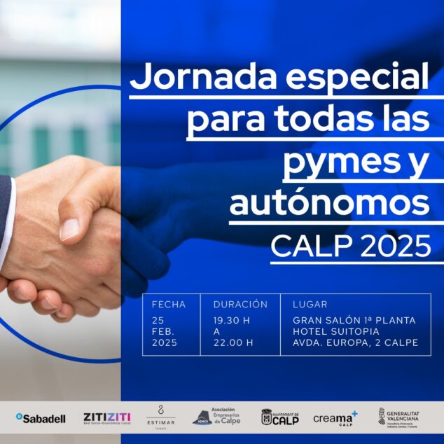 Imagen: Cartel de la jornada empresarial en Calp