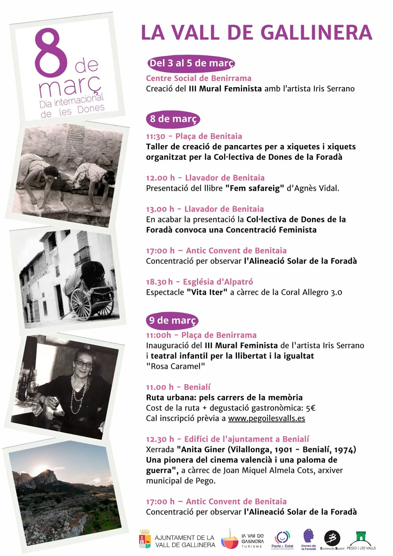Programación de marzo en la Vall de Gallinera