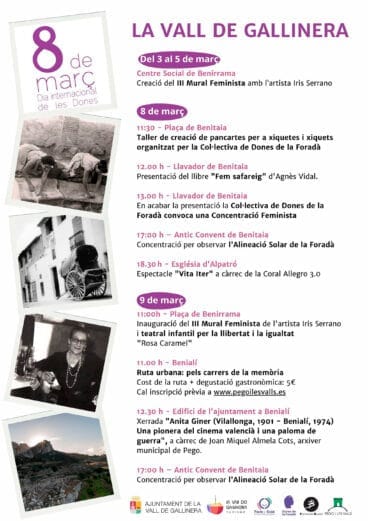 Programación de marzo en la Vall de Gallinera
