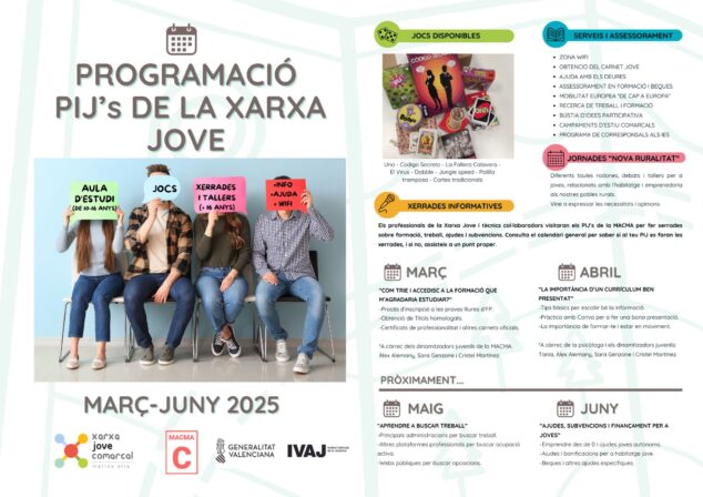 Imagen: Programación PIJ's de la Xarxa Jove