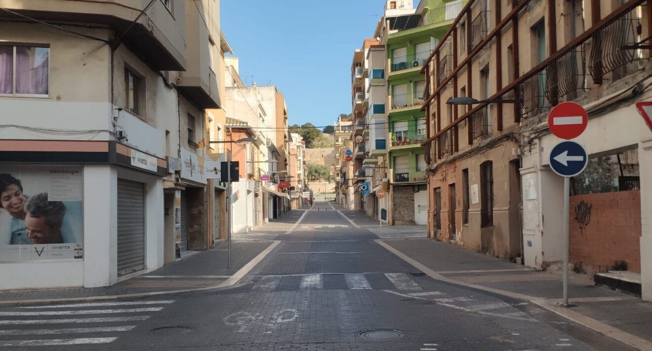 Calle Diana de Dénia durante el confinamiento