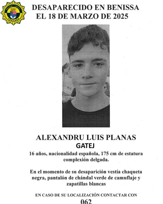 Imagen: Cartel de búsqueda de Alexandru Luis Planas Gatej
