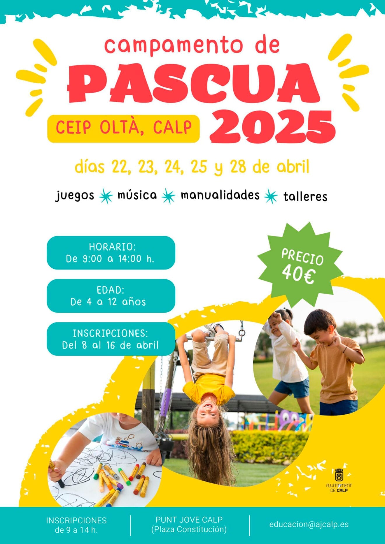 Cartel del campamento de Pascua de Calp 2025