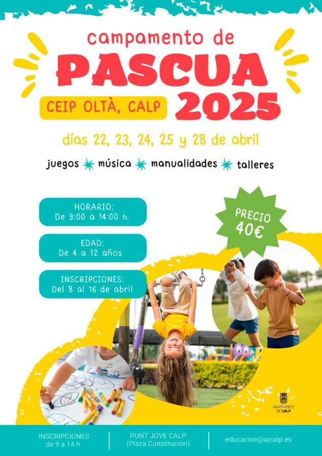 Imagen: Cartel del campamento de Pascua de Calp 2025
