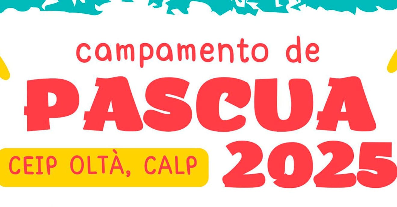 Cartel del campamento de Pascua en Calp 2025