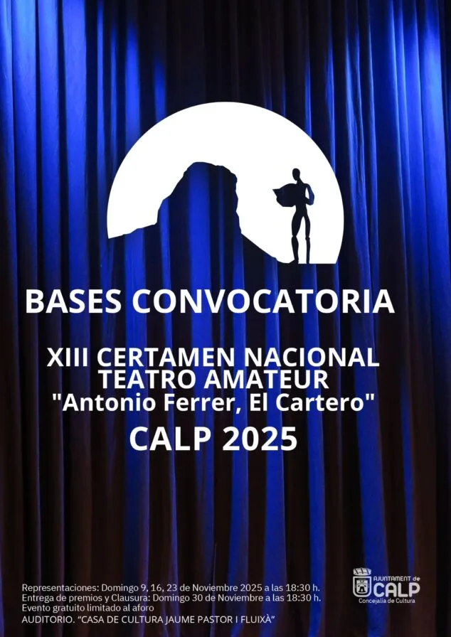 Imagen: Convocatoria del Certamen Nacional de Teatro Amateur 'Antonio Ferrer, El Cartero'