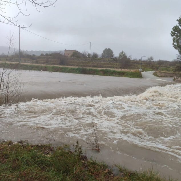 Imagen: El agua baja con fuerza en la Vall d'Ebo