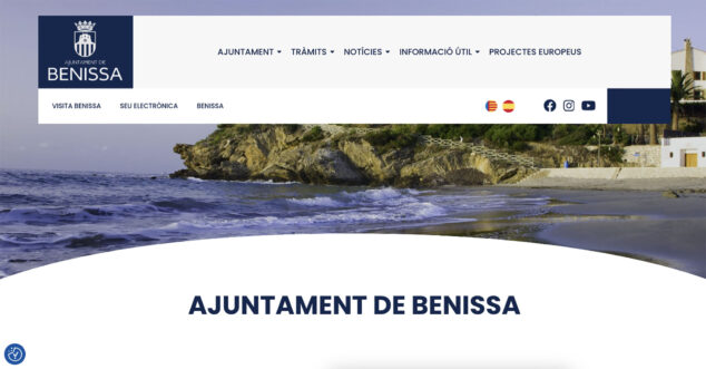 Imagen: Home de la web del Ajuntament de Benissa