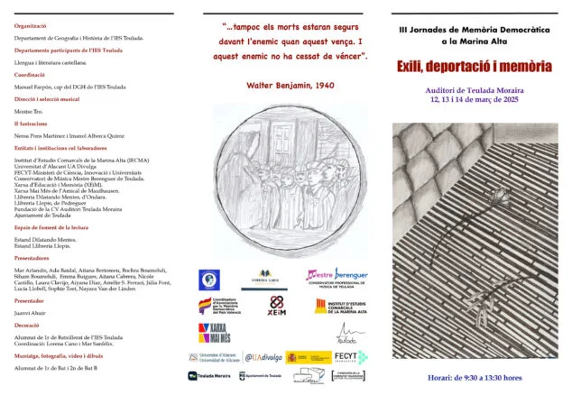 iii jornadas de memoria democratica de la marina alta del ies teulada