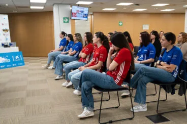 Jugadoras de las finales de la Lliga CaixaBank de raspall femení