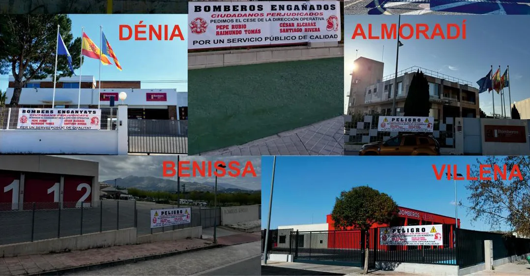 pancartas en los parques de bomberos de la provincia 1