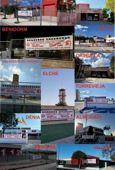 Pancartas en los parques de Bomberos de la Provincia