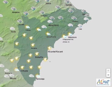Predicción de la AEMET para Alicante el jueves 20 de marzo 2025 entre las 06.00 y las 12.00 horas
