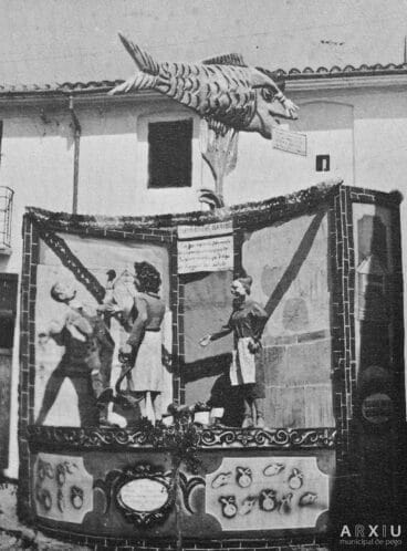 Primera falla de Pego en 1954. Arxiu Municipal Pego