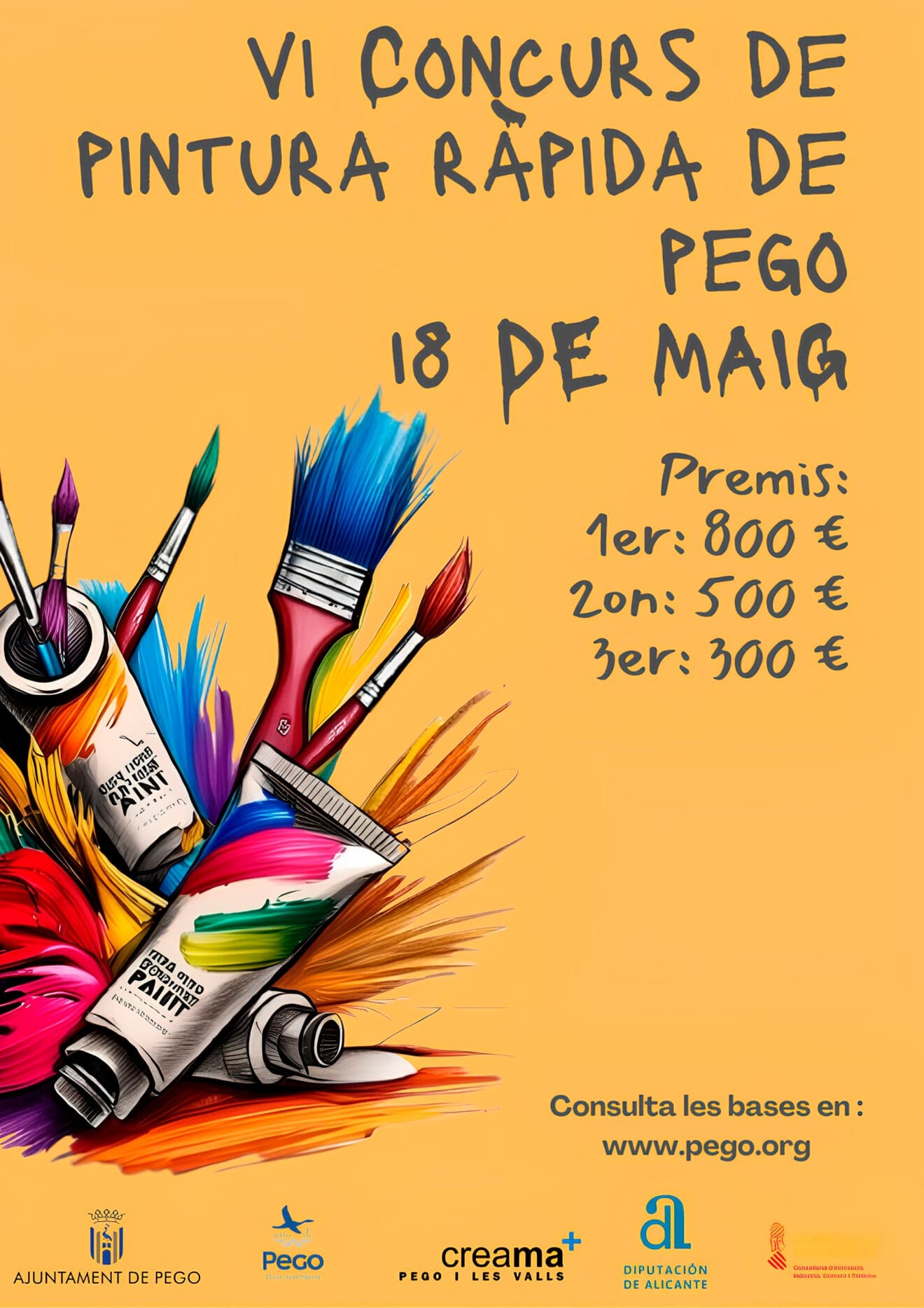 Cartel del VI Concurs de Pintura ràpida 2025 de Pego