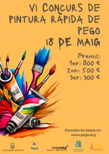 Cartel del VI Concurs de Pintura ràpida 2025 de Pego