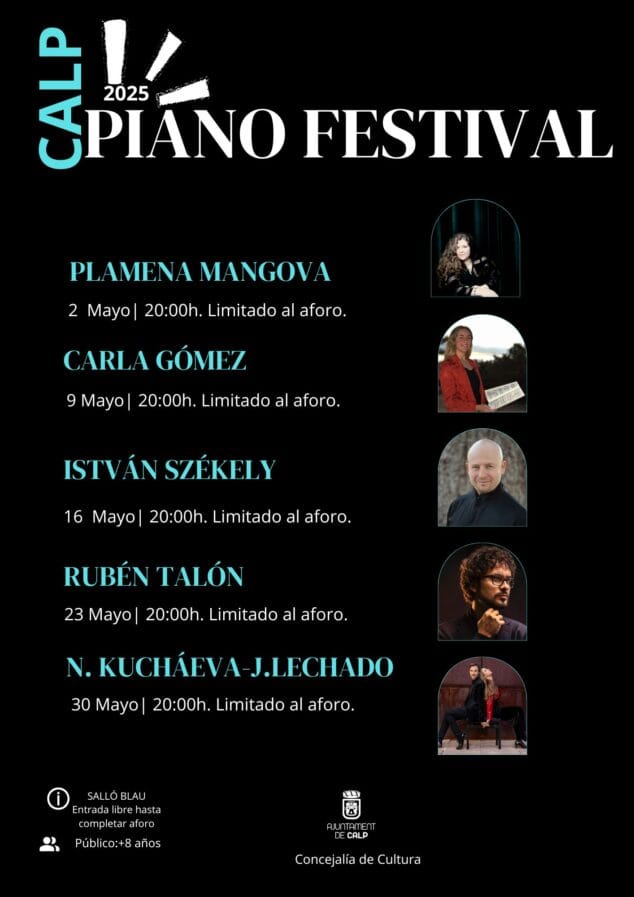 Prestigiosos pianistas internacionales se darán cita en el II Calp Piano Festival 2 Imagen: Cartel del Festival de Piano de Calp