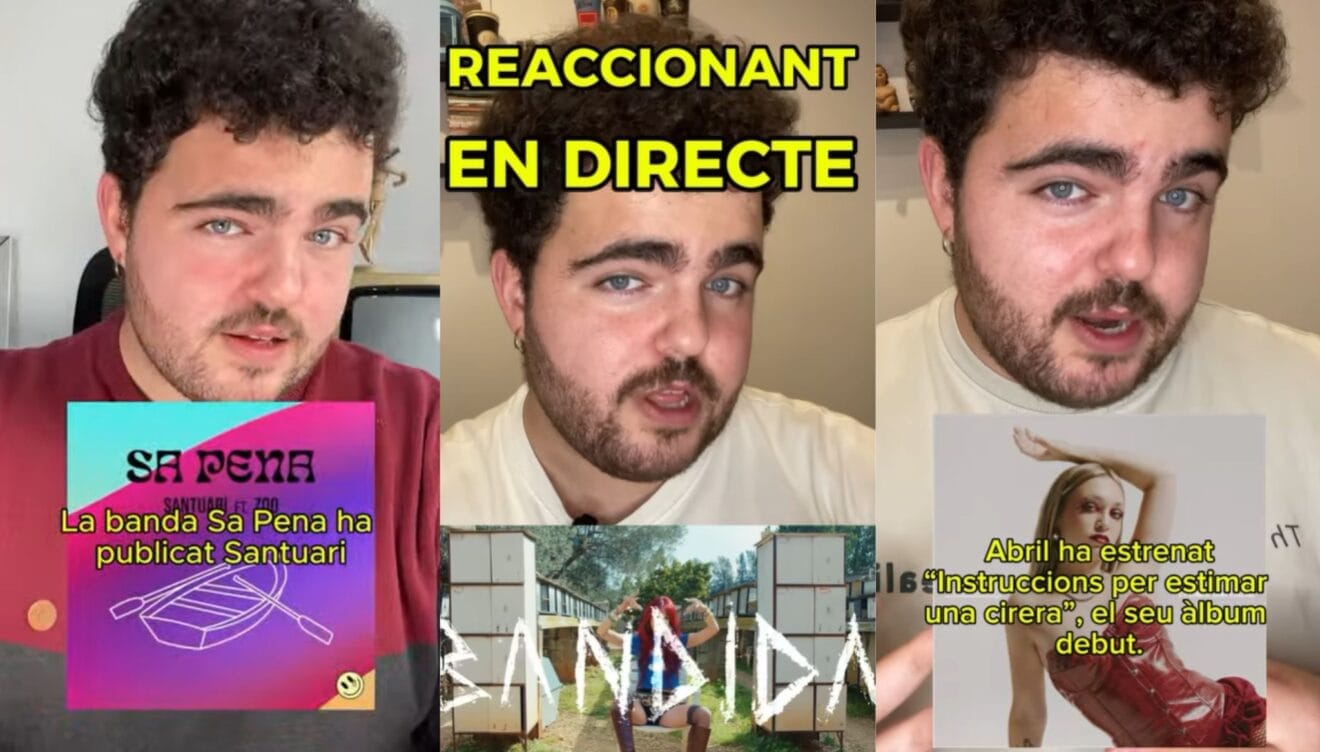 El periodista musical Joan Sánchez reaccionando a Sa Pena, Abril y Sandra Monfort