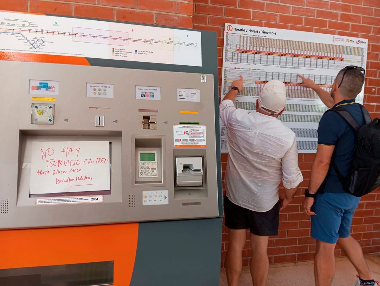 La estación de tren en Dénia el día del apagón