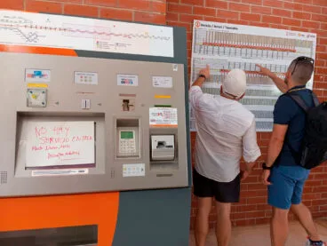 La estación de tren en Dénia el día del apagón
