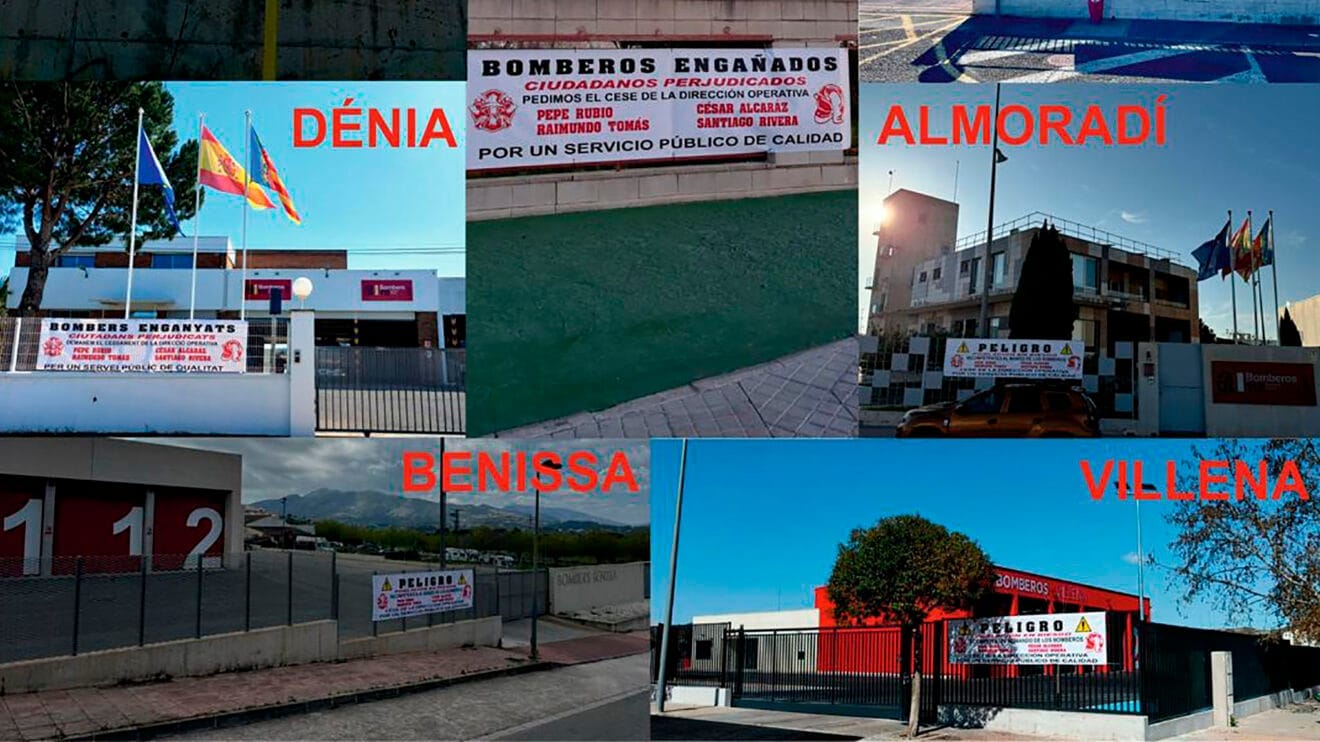 Pancartas en los parques de Bomberos de la Provincia