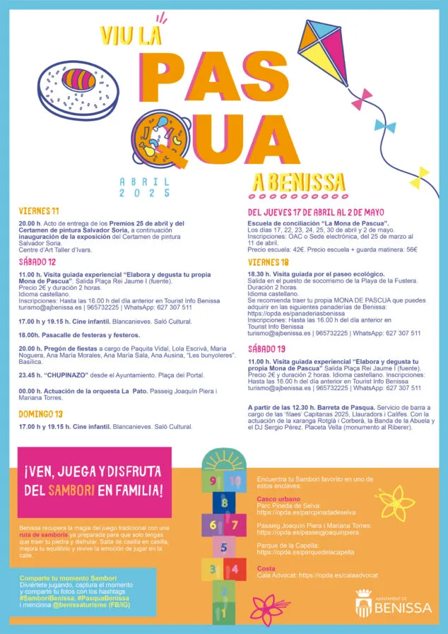 Benissa «Viu la Pasqua 2025»: visitas guiadas, fiestas, «barreta de pasqua», actividades infantiles y más 4 Imagen: Programacion Viu la Pasqua 2025 en Benissa