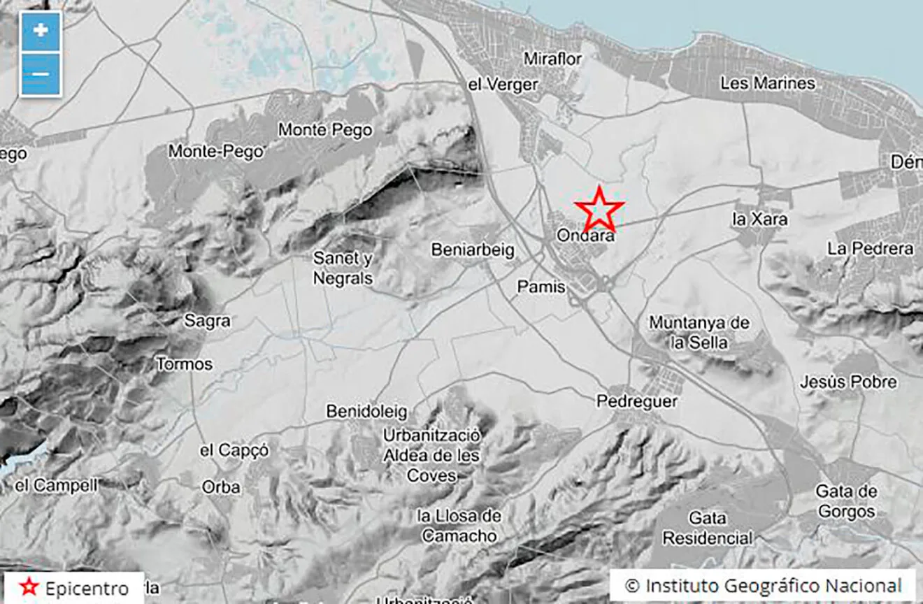 Terremoto registrado en Ondara el sábado 12 de abril 2025