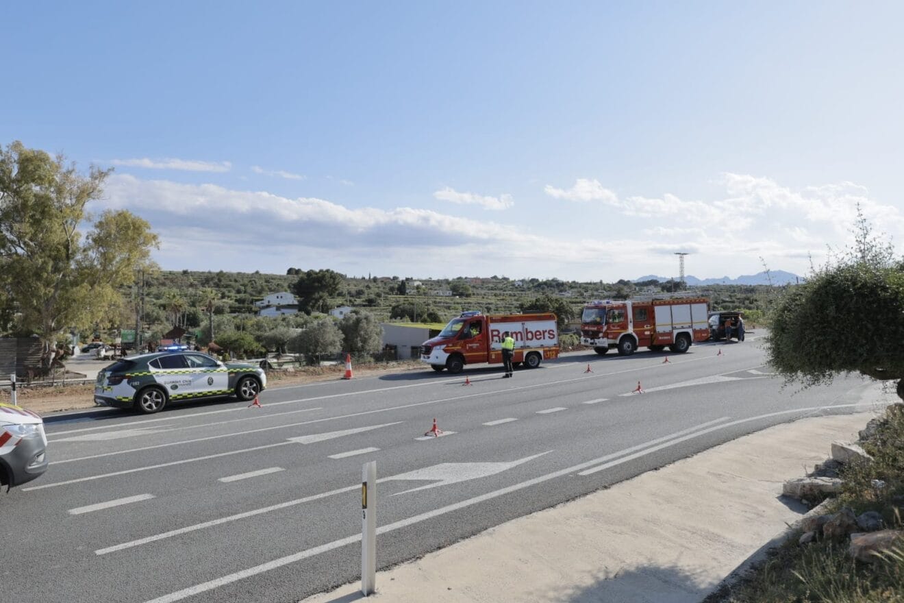 Colisión frontal en la N332 en Benissa
