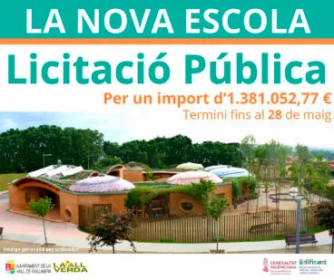 Anuncio de la licitación para el nuevo CEIP Joanot Martorell de la Vall de Gallinera