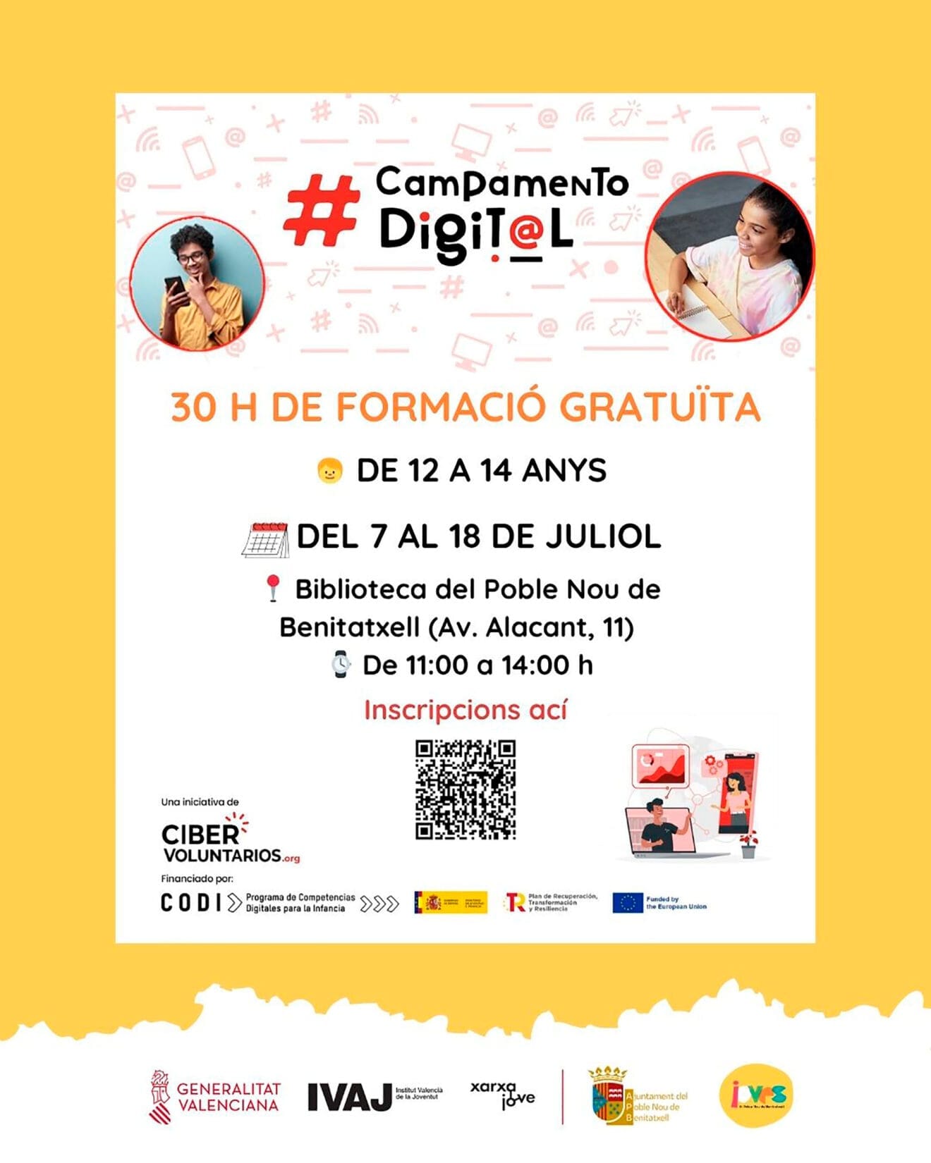 Cartel del Campamento Digital en Benitatxell