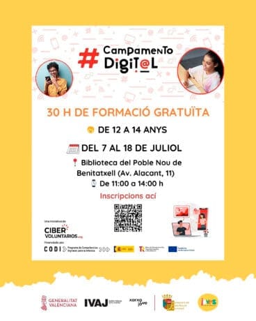 Cartel del Campamento Digital en Benitatxell