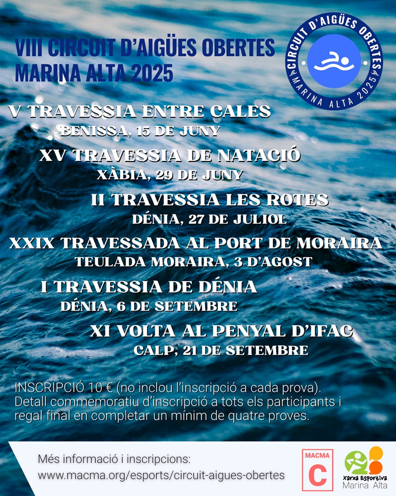 Cartel del  Circuit d’Aigües Obertes de la Marina Alta