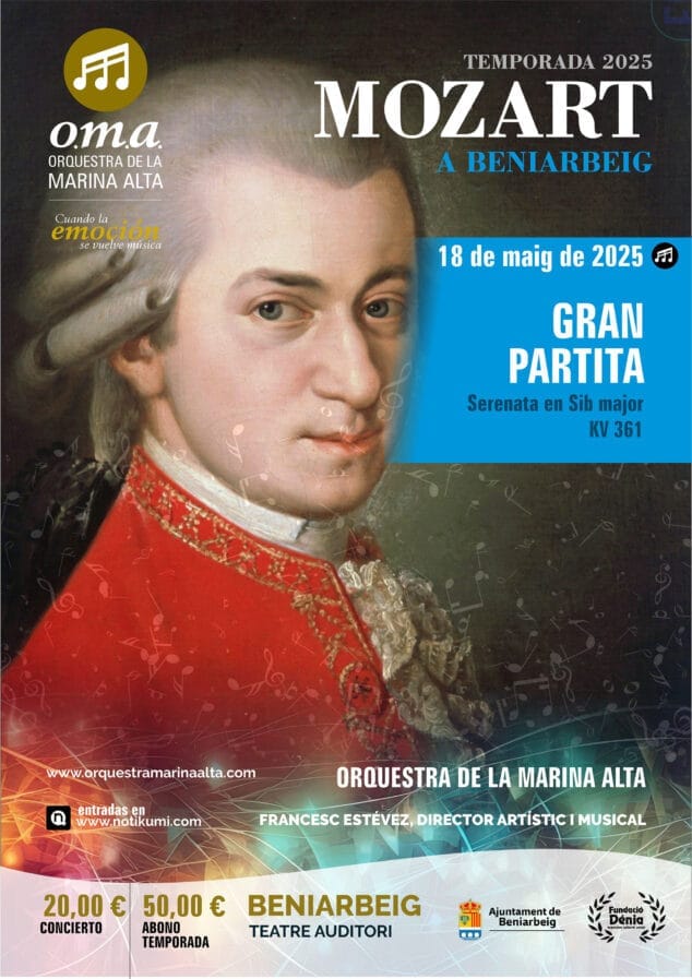 Imagen: Cartel del último concierto de la temporada de la OMA en Beniarbeig